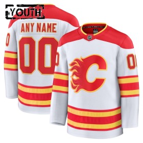 Lasten NHL Calgary Flames Pelipaita Custom Fanatics Premium Vieras 2024-25 Valkoinen